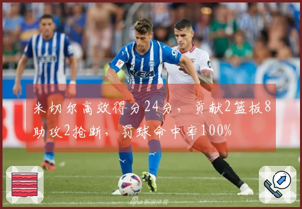 米切尔高效得分24分，贡献2篮板8助攻2抢断，罚球命中率100%